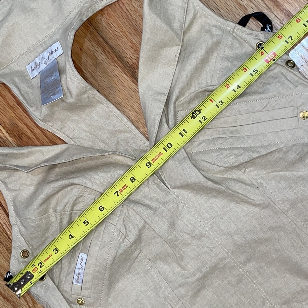 NEW Y2K 00 Baby Phat 2 piece linen suit vest outfit vest w Short 5 / M - Picture 10 of 17